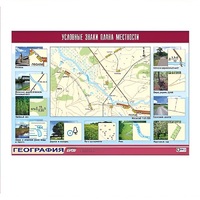 Таблица демонстрационная "Условные знаки плана местности" (винил 100x140) - «globural.ru» - Барнаул