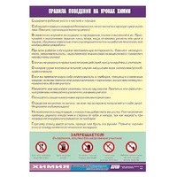 Таблица демонстрационная "Правила поведения на уроках химии" (винил 100х140) - «globural.ru» - Барнаул