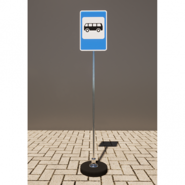 Знак дорожный "Место остановки автобуса" 5.16 типоразмер 40 на стойке с основанием 3кг - «globural.ru» - Барнаул